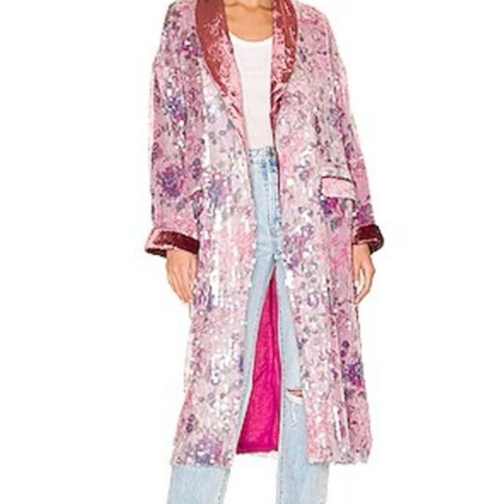 COPY - Revolve Free People Kealey Kimono Sequin Floral Duster